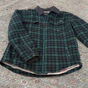 Eddie Bauer Green and Black Checkered Jacket